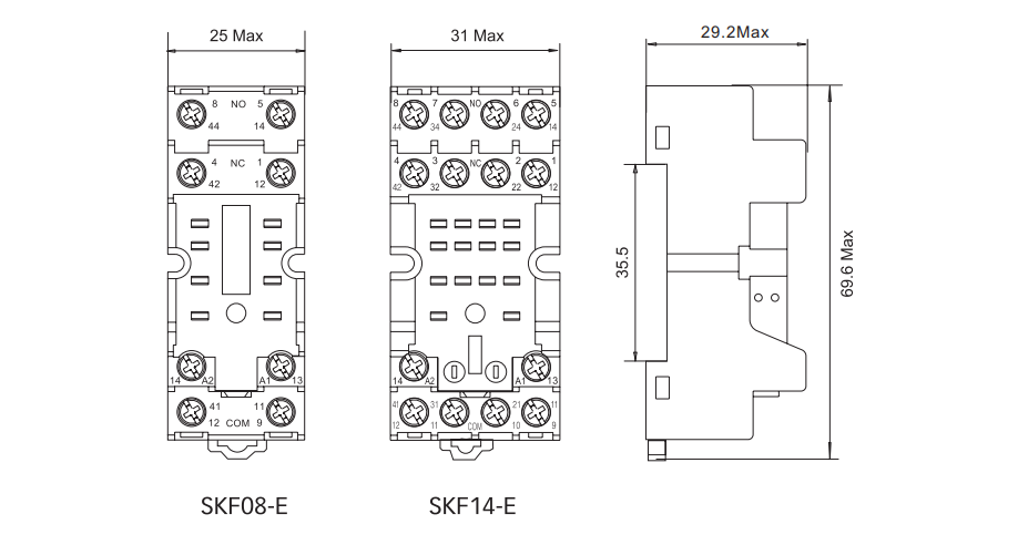 РАЗМЕР РОЗЕТКИ SKF08-E И SKF14-E